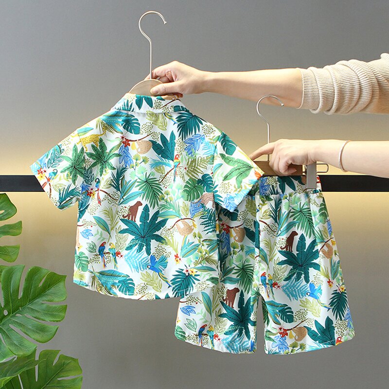 Children's Suit Manufacturer - Casual Cartoon Two-Piece Shorts Summer Beach