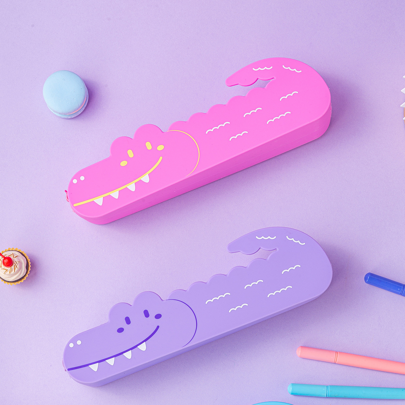 Pencil Case Manufacturer - New Silicone Cute Tooth Crocodile Type