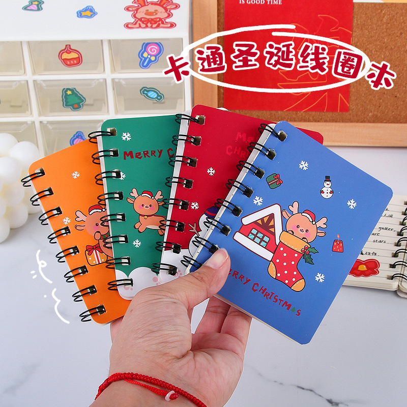 Notebook Manufacturer - Christmas Printed Leather Cover Side Flip Coil