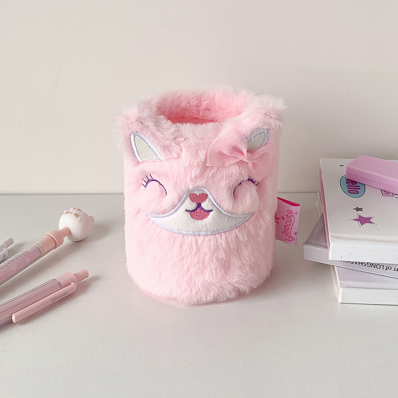 Pen Holder Manufacturer - Cute Cartoon Plush Student Creative Desktop