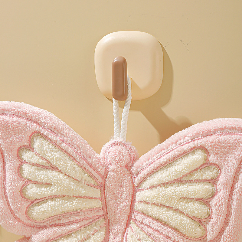 Hand Towel Manufacturer - Cute Coral Velvet Embroidery Butterfly Thickened