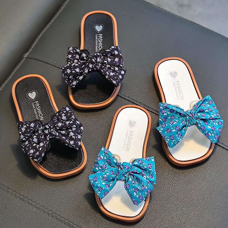 Children's Flip-flops Manufacturer - Girls' Princess Floral Bowknot Casual