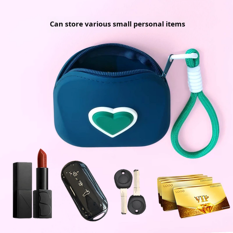 Storage Bag Manufacturer - Heart-shaped Love Style Silicone Card Key