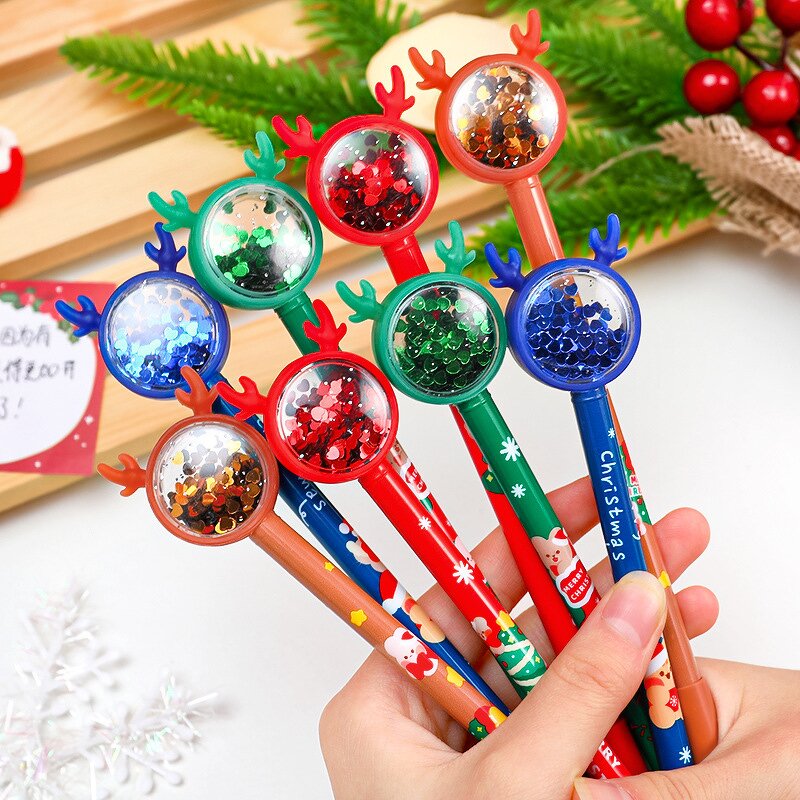 Gel Pens Manufacturer - Creative Christmas Elk Sequined Heart Signature