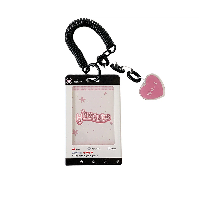 Card Holder Manufacturer - Fashion Plastic Elastic Rope Heart Pendant