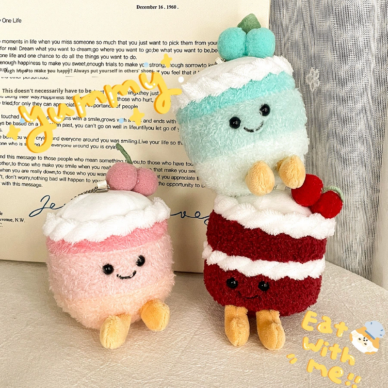 Plush Pendant Manufacturer - Fun Cherry Gradient Cake Birthday Gift