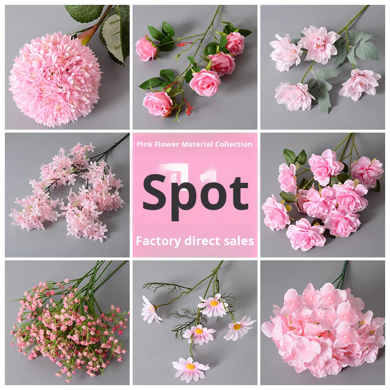 Artificial Flowers Manufacturer - Pink Series Wedding Candy Color Home Decor