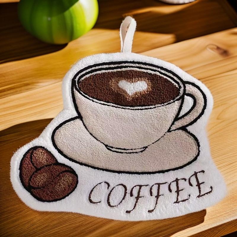 Hand Towel Manufacturer - New Coffee Thickened Coral Fleece Cute Kitchen