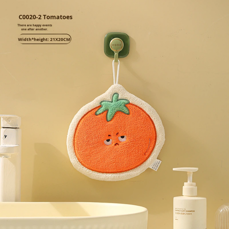 Hand Towel Manufacturer - Thickened Coral Velvet Embroidery Absorbent Hanging