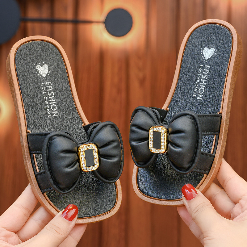 Children's Flip-flops Manufacturer - Bow Slip-On Flat Bottom Non-slip