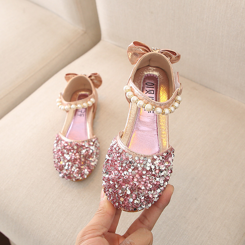 Girls Dance Shoes Manufacturer - Korean Style Princess Leather Sequin