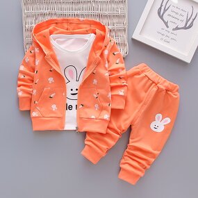 Girls' Sweat Suit Manufacturer - Casual Long Sleeve Three-Piece Polyester/Cotton