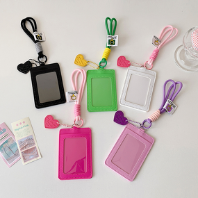 Lanyard Card Holder Manufacturer - Korean-style Vertical Dual-Slot PU