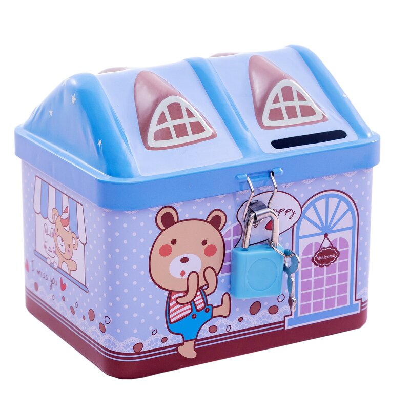 Piggy Bank Manufacturer - Creative Cartoon Bear House-Shaped Metal for Kids