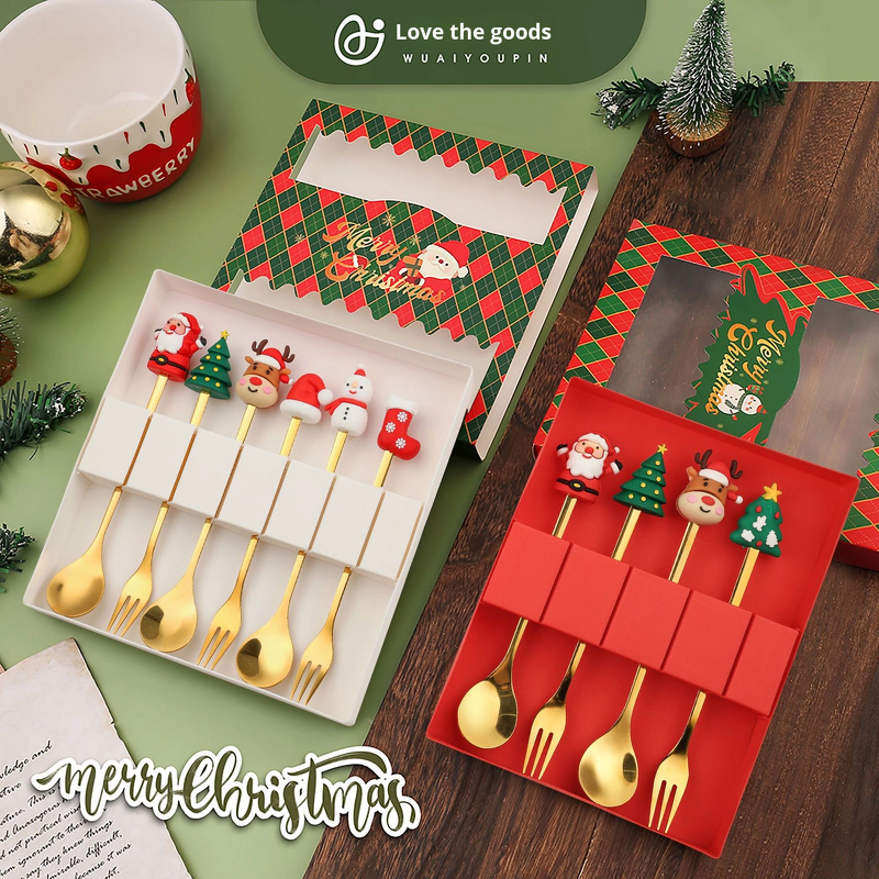 Spoon Fork Set Manufacturer - Cross-Border Christmas Disposable Stainless Steel