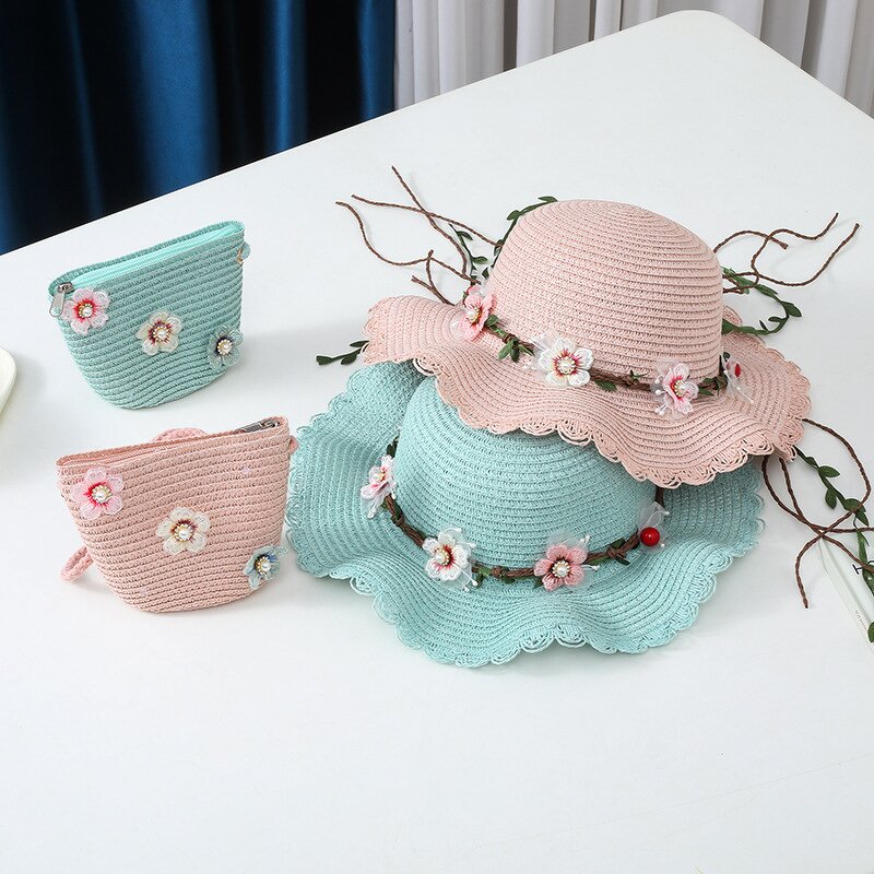 Sunscreen Kit Manufacturer - Summer Parent-Child with Straw Bucket Hat