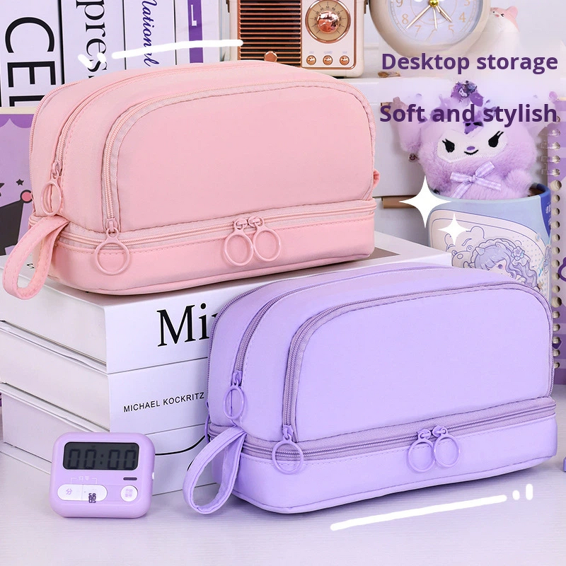 Pencil Case Manufacturer - Japanese Style Four-layer Solid Color