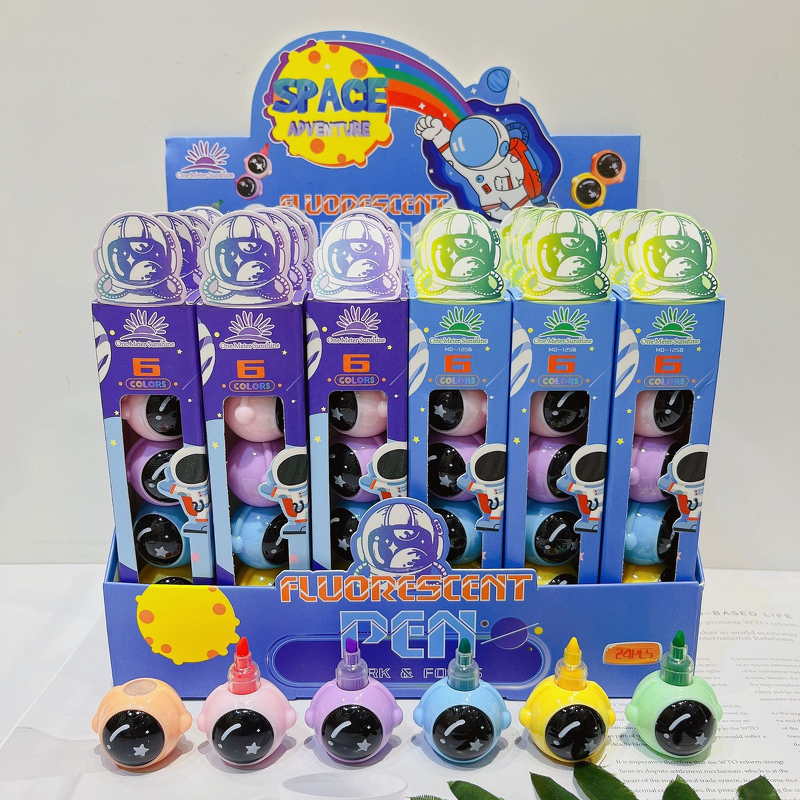 Highlighter Pen Manufacturer - Spaceman 6-Color Creative Marker for Kids