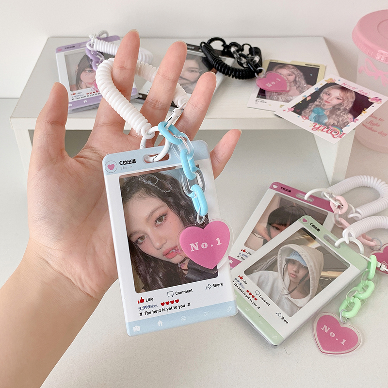 Card Holder Manufacturer - Fashion Plastic Elastic Rope Heart Pendant