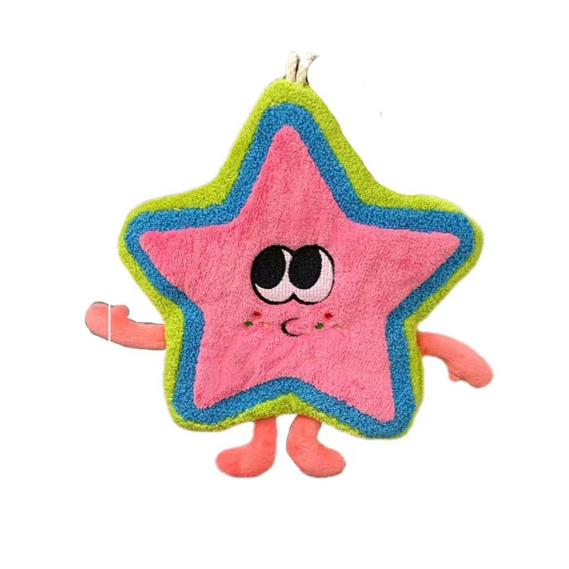 Hand Towel Manufacturer - Star Shape Hanging Embroidery Coral Velvet Thickened