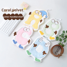 Hand Towel Manufacturer - Cartoon Coral Fleece Cute Small Hanging Type