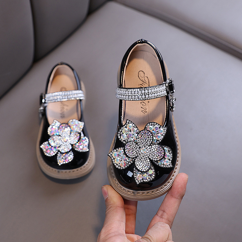 Baby Girls Shoes Manufacturer - Princess Diamond Leather Single Dance