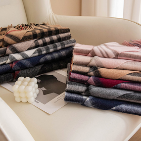 Winter Shawl Manufacturer - 100% Wool Plaid Pashmina Striped Checkered