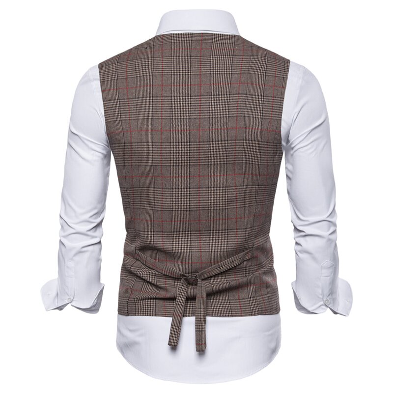 Men Vest Manufacturer - Striped Single Breasted Cotton Black Gilet Formal