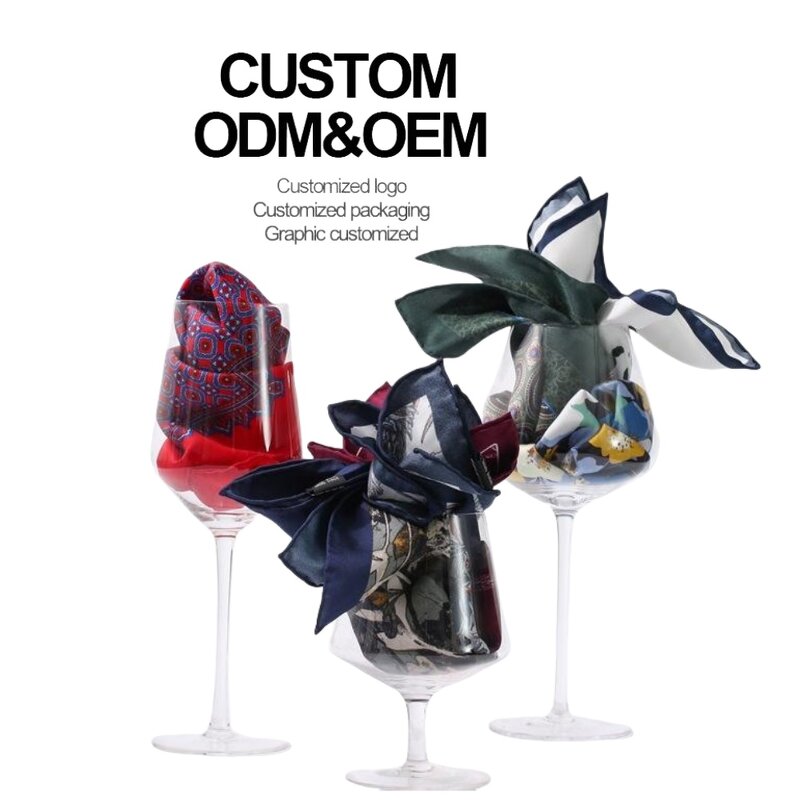 Handkerchief Manufacturer - Vintage Luxury Real Silk Multicolor Paisley