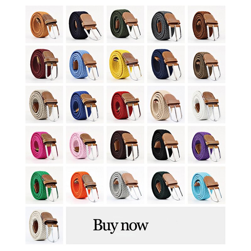 Elastic Belt Manufacturer - Knitted Canvas Stretch Braided Solid Color Custom Logo