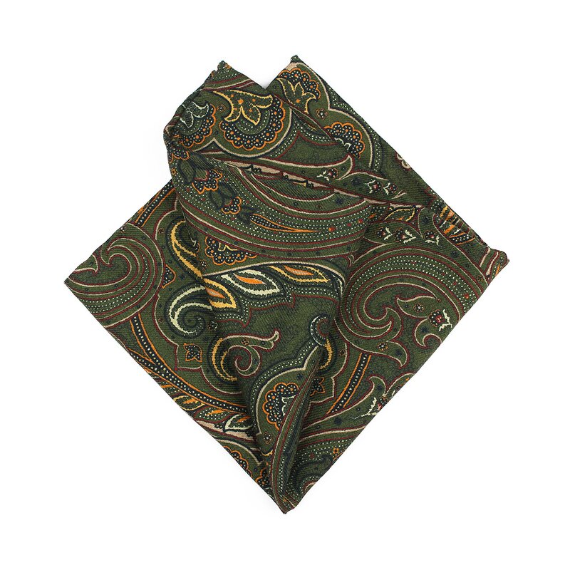 Pocket Square Manufacturer - High Quality 100% Wool Luxury Paisley Giftbox