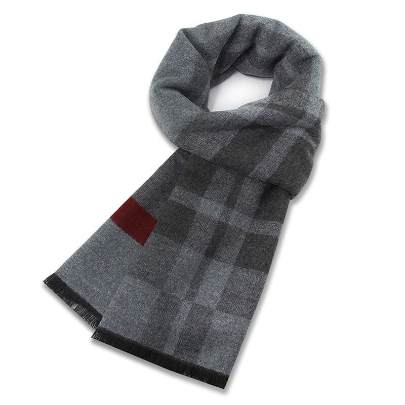 Winter Scarf Manufacturer - New Fashion Gray Striped Wool Acrylic Blend