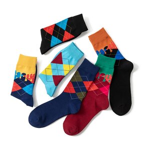 Socks Manufacturer - Custom Combed Cotton Yarn Unisex Diamond Check