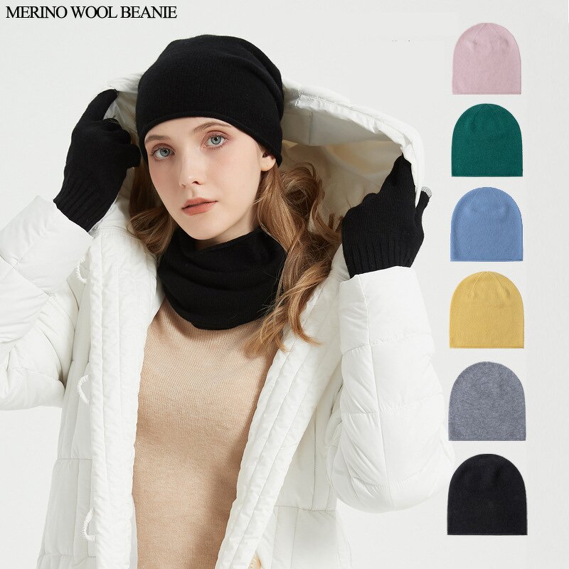 Winter Hat Manufacturer - Customized 100% Seamless Merino Wool Beanie for Women
