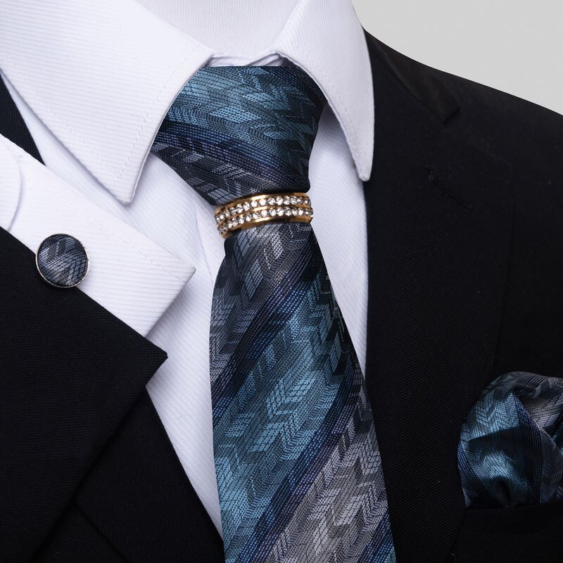 Neckties and Pocket Square Set - Wholesale Luxury Cufflink Ensemble