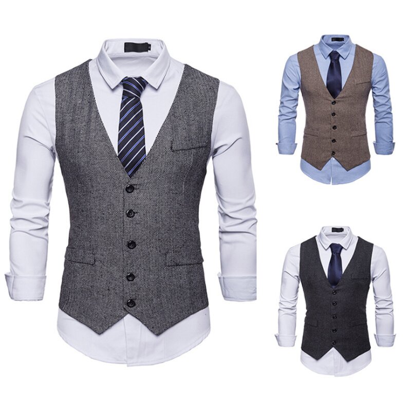 Suit Vest Manufacturer - Custom Cotton Casual Solid Single Breasted Chalecos Hombre