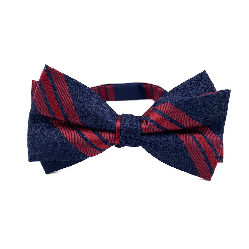 Bow Ties Manufacturer - Fashion Striped Custom Logo Polyester Woven Gift Box
