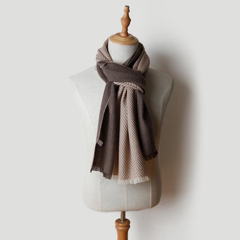 Wool Scarf Manufacturer - Autumn Winter New Warm Herringbone for Men