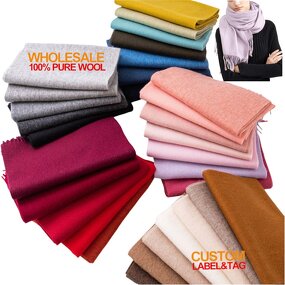 Winter Scarf Manufacturer - Wholesale 100% Wool Custom Logo Soft Striped