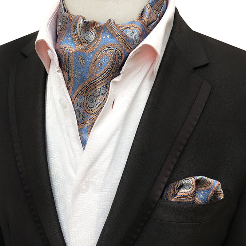 Cravat Manufacturer - Classic Paisley Polyester Ascot Hanky Set
