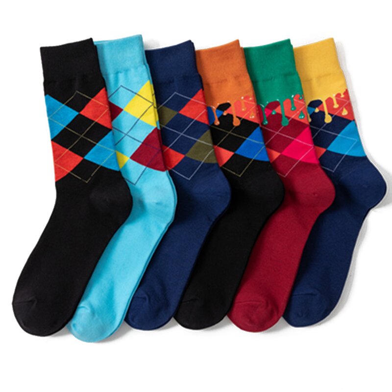 Socks Manufacturer - Custom Combed Cotton Yarn Unisex Diamond Check