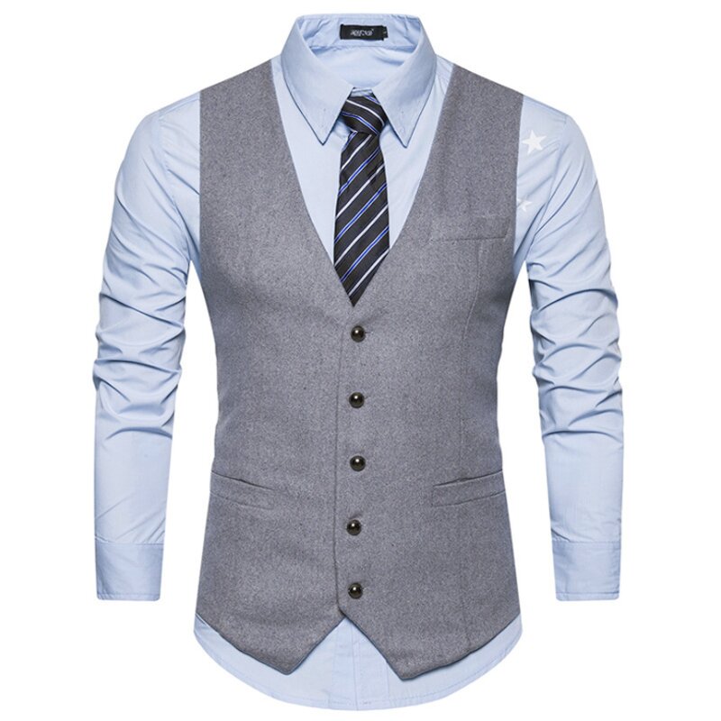 Men Vest Manufacturer - Formal Casual Solid Single Breasted Cotton Chalecos