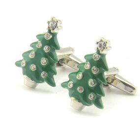 Christmas Cufflinks Manufacturer - Wholesale Funny Tree Brass Sublimation