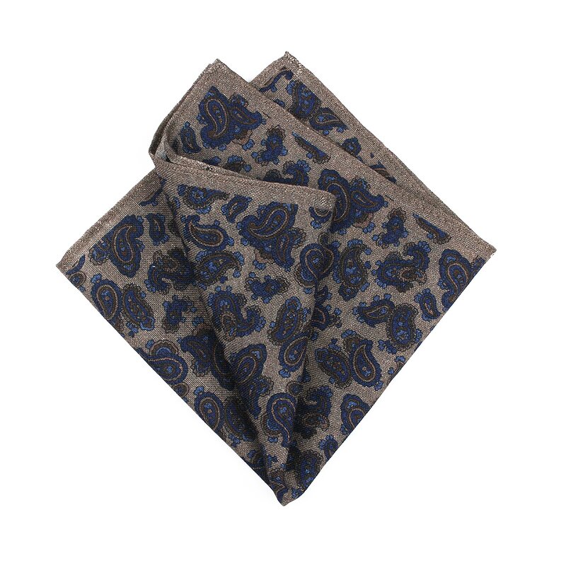Pocket Square Manufacturer - High Quality 100% Wool Luxury Paisley Giftbox