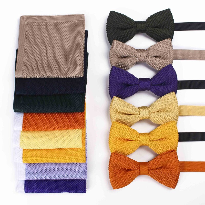 Bow Ties and Pocket Squares - Fashion Casual Plain Polyester Knitted for Men