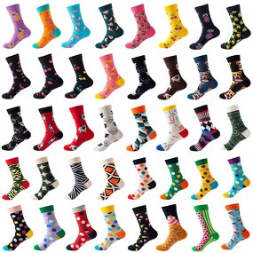 Socks Manufacturer - Low MOQ Multi-style Fruits Animals Geometry Stripe Crew