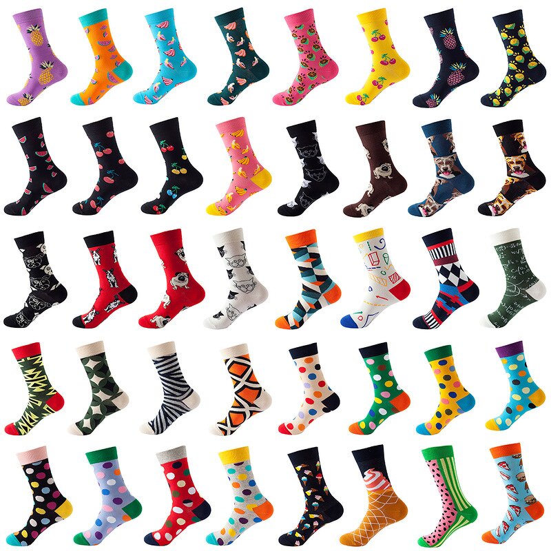Socks Manufacturer - Low MOQ Multi-style Fruits Animals Geometry Stripe Crew