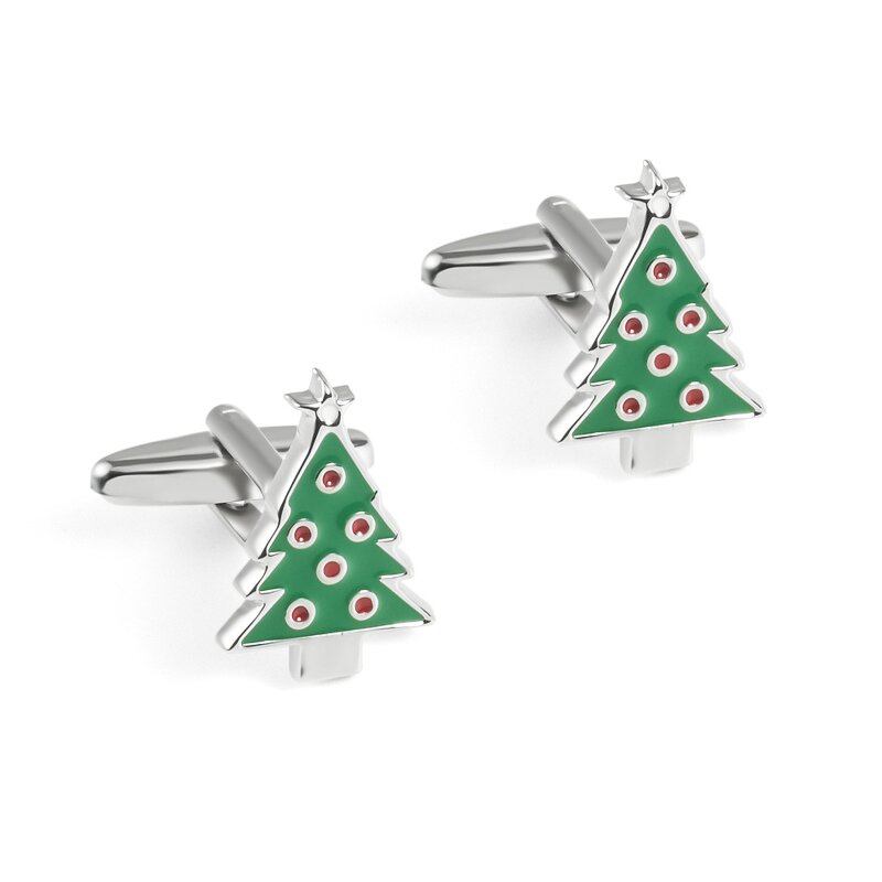 Christmas Cufflinks Manufacturer - Wholesale Funny Tree Brass Sublimation
