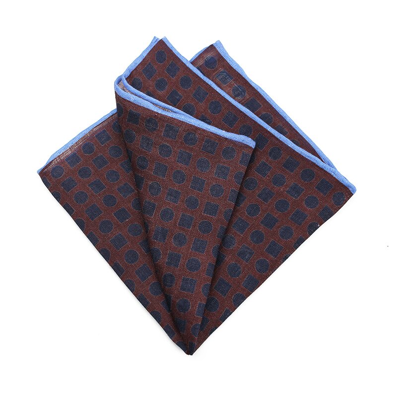 Pocket Square Manufacturer - Hot Sale Dot Printed Linen Custom Business for Men