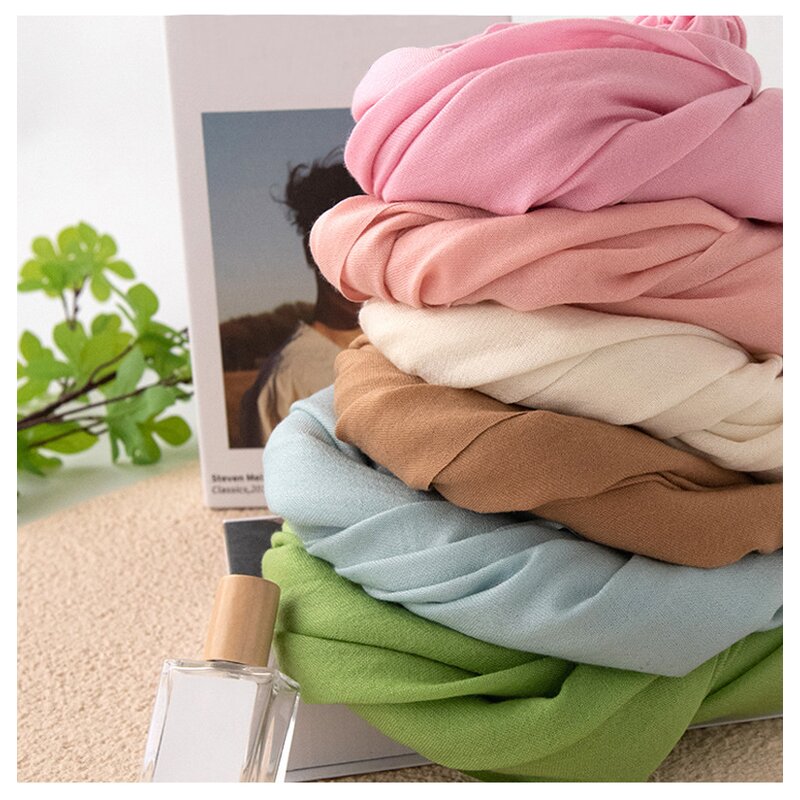 Wool Scarf Manufacturer - Wholesale Solid Color Thin Four Seasons Tassel Shawl